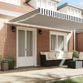 Toldo retrátil manual 500x300 cm antracite e branco