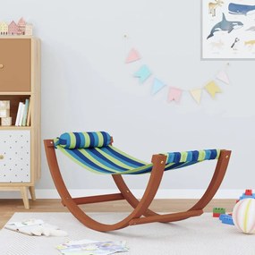 vidaXL Cama de rede para crianças tecido azul e verde