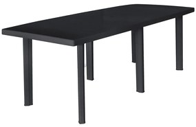 45597 vidaXL Mesa de jardim 216x90x72 cm plástico antracite