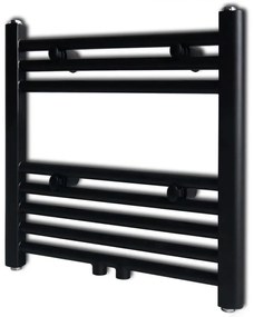 141904 vidaXL Aquecedor toalhas casa de banho liso 480 x 480 mm preto