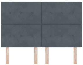 Cabeceira LED vidaXL Cinza Escuro 80 cm Veludo
