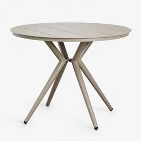 Mesa De Jantar Redonda Em Alumínio Valerie Moka Brown & Ø100 Cm - Sklum
