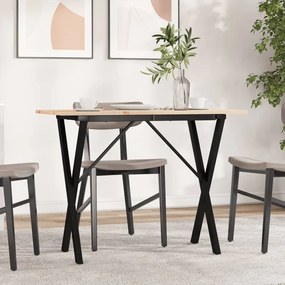 vidaXL Mesa de jantar estrutura em X 100x50x75cm pinho e aço