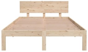 Estrutura de cama 120x200 cm pinho maciço preto