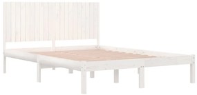 Cama sem colchão 200x200 cm madeira de pinho maciça branco