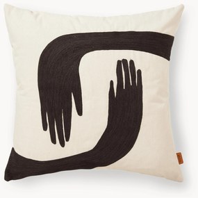 Almofada em algodão orgânico bordada à mão Pose