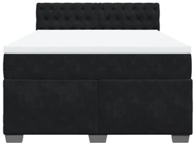 Cama com molas/colchão 140x200 cm veludo preto