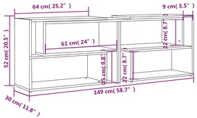 Móvel de TV 149x30x52 cm contraplacado branco