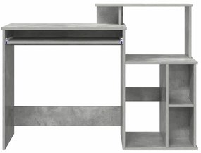 Secretária com Armazenamento Cinza Claro 120,5x44x88,5 cm Madeira Enge