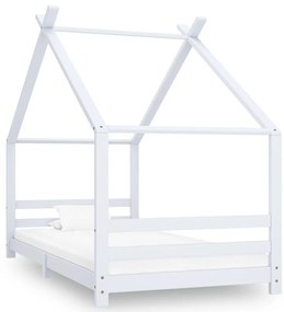 vidaXL Estrutura de cama para crianças 90x200 cm pinho maciço branco