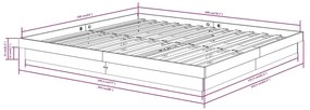Estrutura de cama sem colchão 160x200 cm madeira maciça