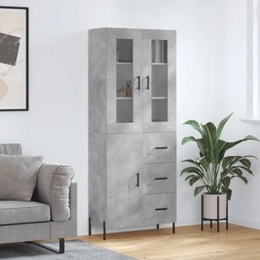 vidaXL Armário alto 69,5x34x180 cm derivados de madeira cinza cimento