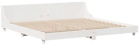 Cama sem colchão 200x200 cm madeira de pinho maciça branco