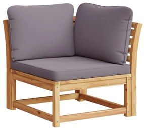6 pcs conjunto lounge jardim c/almofadões madeira maciça acácia