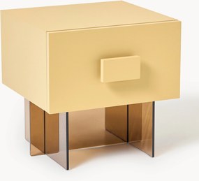 Mesa de cabeceira com pés em vidro Kuno