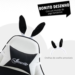 Cadeira Gaming Profissional Cadeira Gamer Giratória de Couro PU com Altura Ajustável Inclinável 135° Apoio para a Cabeça e Apoio para os Pés para Escr