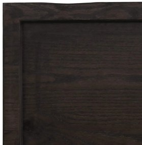 Tampo de mesa com bordas vivas maciço tratado castanho-escuro
