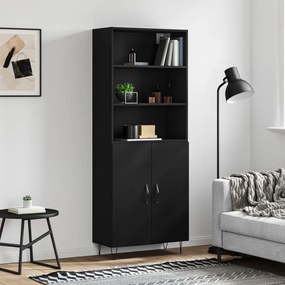 vidaXL Armário alto 69,5x34x180 cm derivados de madeira preto