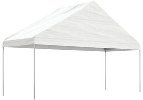 Gazebo com telhado 5,88x2,23x3,75 m polietileno branco