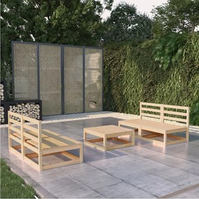 vidaXL 5 pcs conjunto lounge de jardim pinho maciço