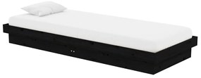Estrutura cama pequena solteiro 75x190 cm madeira maciça preto