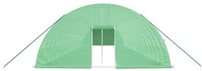 Estufa com estrutura de aço 132 m² 22x6x2,85 m verde