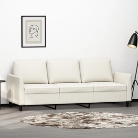 vidaXL Sofá de 3 lugares 180 cm couro artificial cor creme