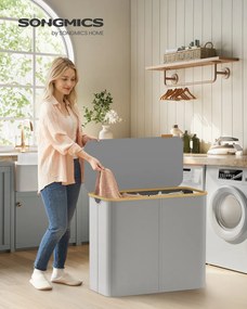 Cesto da roupa suja 200 L,  78 x 38,5 x 70,5 cm com tampa Cinza