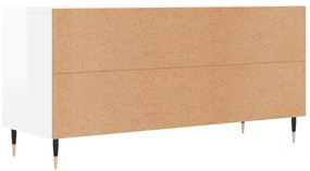 Móvel de TV 104x35x50 cm derivados de madeira branco brilhante