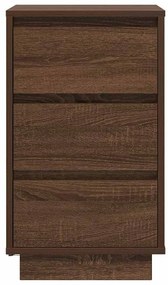 Mesa de cabeceira com luzes LED 38x34x65 cm carvalho castanho