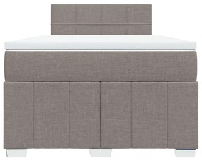 Cama boxspring c/ colchão 120x190cm tecido castanho-acinzentado