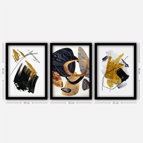 Pintura Decorativa em Moldura 3SC155 – Multicolor – 35 x 45 cm (3 Peça
