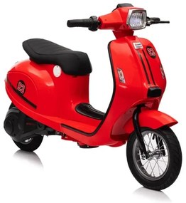 Scooter, Vespa elétrica Crianças 24V com tração de 350 watts, pneus de ar, assento em imitação de couro Vermelha