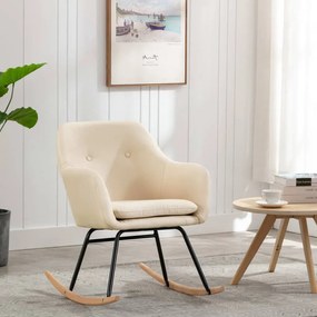 289529 vidaXL Cadeira de baloiço tecido creme