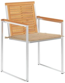 Cadeiras de jardim 8 pcs c/ almofadões madeira de teca maciça