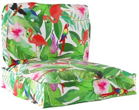 vidaXL Conjunto de Almofadas para Palete Floral 2 pcs Selva Tropical