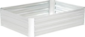 Outsunny Canteiro Elevado Quadrado em Aço Galvanizado 120x90x30 cm Proteção Contra Ervas Daninhas Prata | Aosom Portugal