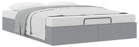 Estrutura de cama otomana sem colchão 140x190 cm cinzento claro