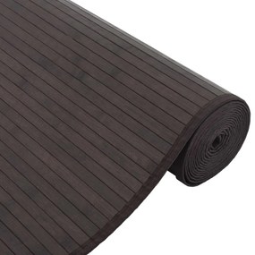 Tapete retangular 80x200 cm bambu castanho-escuro