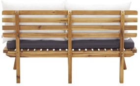 4 pcs conj. lounge jardim c/ almofadões madeira acácia maciça