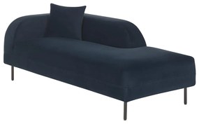 Chaise longue de veludo azul escuro LE CRAU Beliani