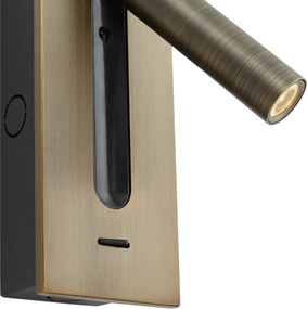 Conjunto de 2 candeeiros de parede modernos bronze escuro com LED incluído - Plaza