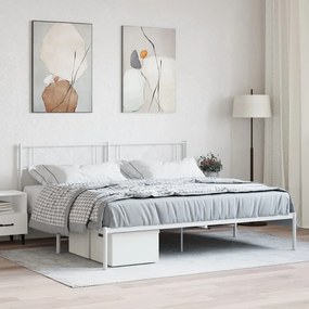 Estrutura de cama com cabeceira 183x213 cm metal branco