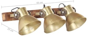 Candeeiro de parede industrial 65x25 cm E27 bronze