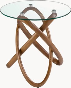 Mesa de apoio redonda com tampo de vidro Baltasar