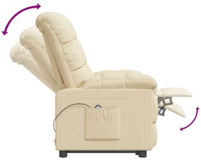 Poltrona reclinável elétrica tecido cor creme