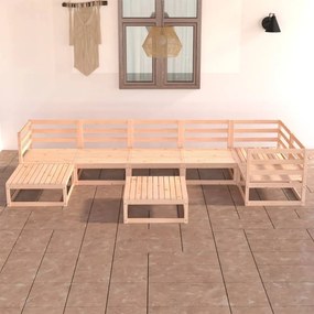 vidaXL 8 pcs conjunto lounge de jardim pinho maciço