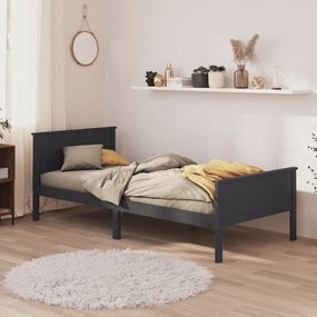 vidaXL Estrutura de cama 100x200 cm pinho maciço cinzento