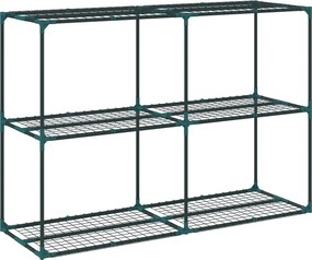 Suporte para Plantas de 3 Níveis Estante para Plantas de Aço para Interior e Exterior 143x48x100 cm Verde