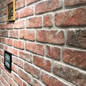 Painéis de parede 3D c/ design tijolos vermelhos 10 pcs EPS